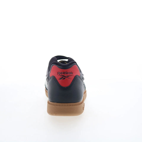 Reebok Finale Mens Black Leather Lace Up Lifestyle Sneakers Shoes