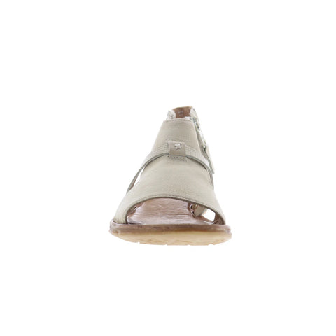 Miz Mooz Finnley Womens Beige Leather Zipper Strap Sandals Shoes