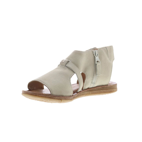 Miz Mooz Finnley Womens Beige Leather Zipper Strap Sandals Shoes