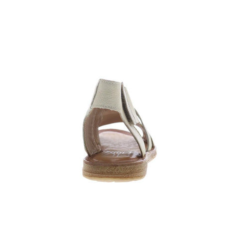 Miz Mooz Finnley Womens Beige Leather Zipper Strap Sandals Shoes