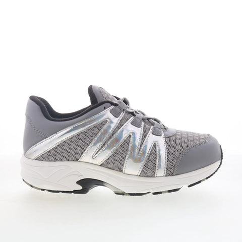 Drew Fire 19170-43 Womens Gray Wide Leather Lace Up Lifestyle Sneakers Shoes