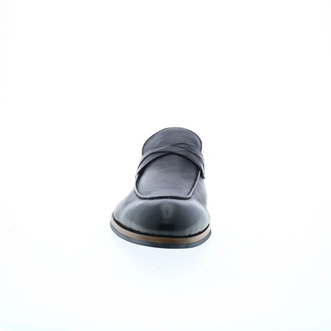 Di Bianco Firenze Gallizia Mens Black Leather Loafers & Slip Ons Penny Shoes