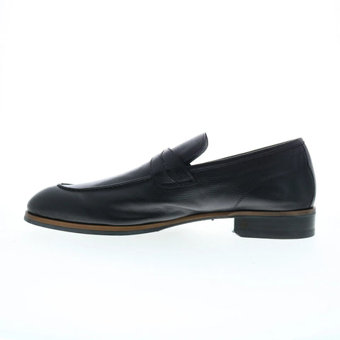Di Bianco Firenze Gallizia Mens Black Leather Loafers & Slip Ons Penny Shoes