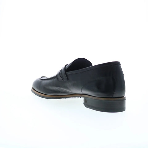 Di Bianco Firenze Gallizia Mens Black Leather Loafers & Slip Ons Penny Shoes