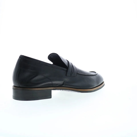 Di Bianco Firenze Gallizia Mens Black Leather Loafers & Slip Ons Penny Shoes