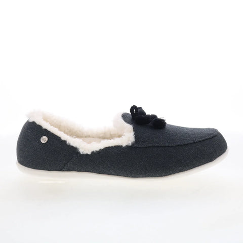 Spenco Fireside Slipper Womens Black Slip On Loafer Slippers Shoes