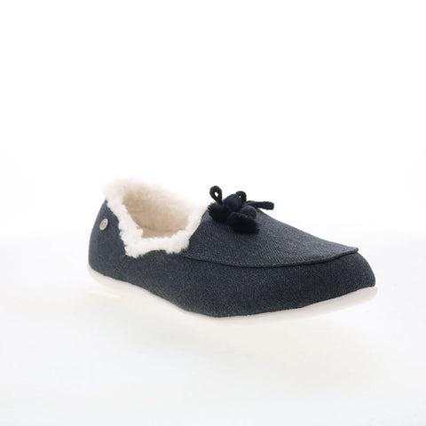 Spenco Fireside Slipper Womens Black Slip On Loafer Slippers Shoes