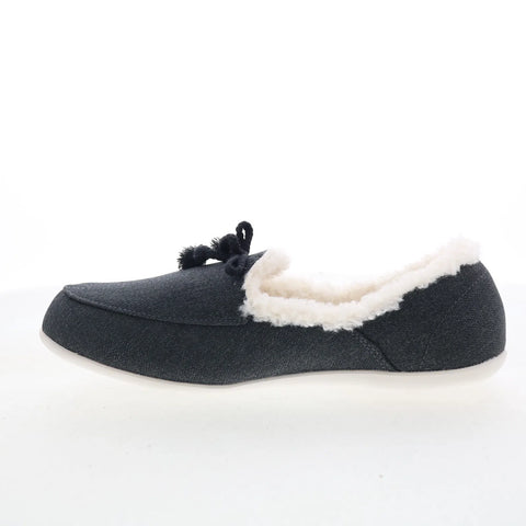 Spenco Fireside Slipper Womens Black Slip On Loafer Slippers Shoes