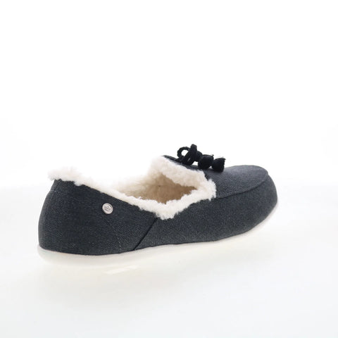 Spenco Fireside Slipper Womens Black Slip On Loafer Slippers Shoes