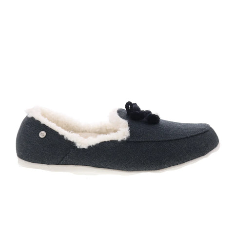 Spenco Fireside Slipper Womens Black Slip On Loafer Slippers Shoes