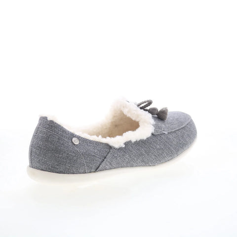 Spenco Fireside Slipper SP1050GRY Womens Gray Mesh Loafer Slippers Shoes