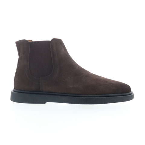 Studio Belvedere Fiume Mens Brown Nubuck Slip On Chelsea Boots