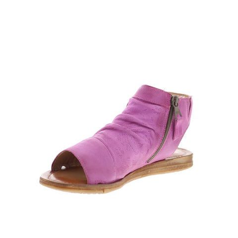 Miz Mooz Flaire Womens Purple Leather Zipper Strap Sandals Shoes