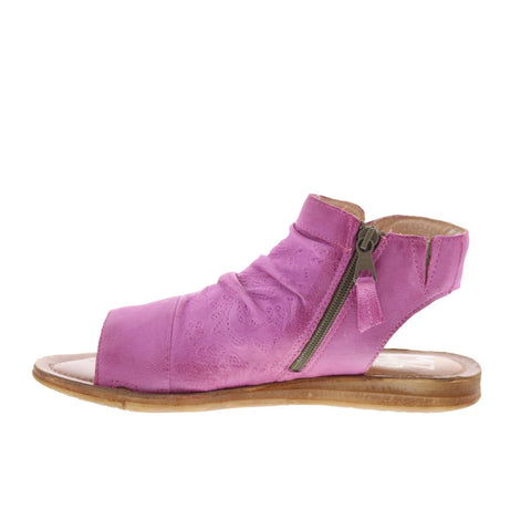 Miz Mooz Flaire Womens Purple Leather Zipper Strap Sandals Shoes