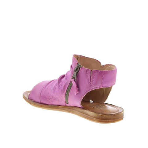 Miz Mooz Flaire Womens Purple Leather Zipper Strap Sandals Shoes