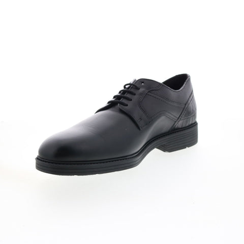 Mephisto Flavien Mens Black Leather Oxfords & Lace Ups Plain Toe Shoes