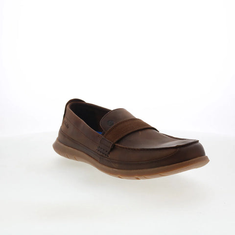 Clarks Flexway Band Mens Brown Wide Loafers & Slip Ons Casual Shoes