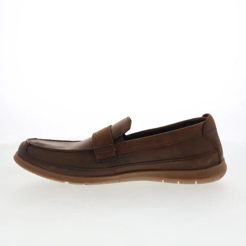 Clarks Flexway Band Mens Brown Wide Loafers & Slip Ons Casual Shoes