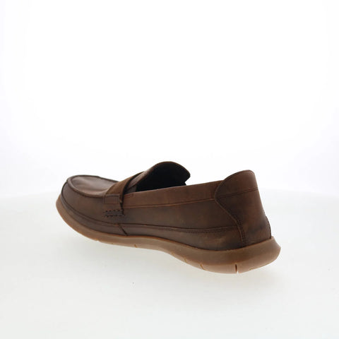 Clarks Flexway Band Mens Brown Wide Loafers & Slip Ons Casual Shoes
