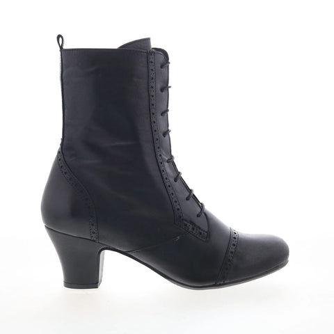 Miz Mooz Flicka Womens Black Leather Zipper Casual Dress Boots