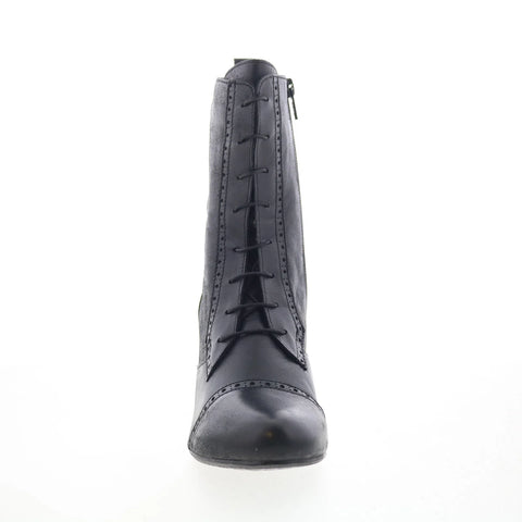 Miz Mooz Flicka Womens Black Leather Zipper Casual Dress Boots