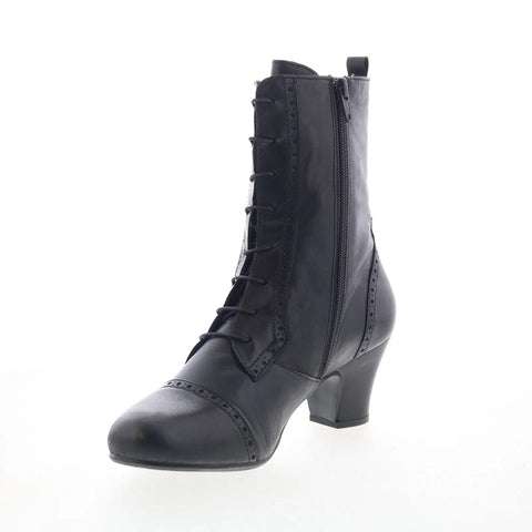 Miz Mooz Flicka Womens Black Leather Zipper Casual Dress Boots