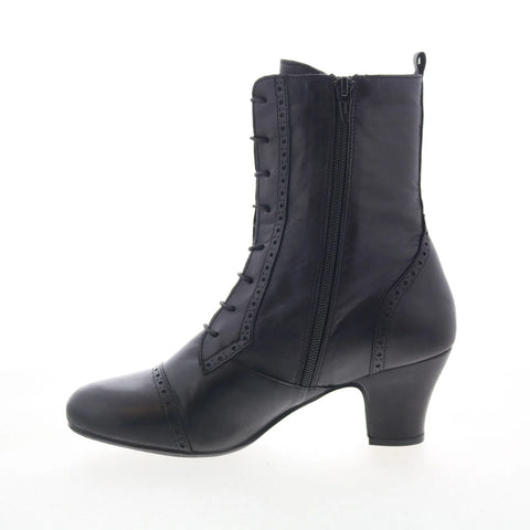 Miz Mooz Flicka Womens Black Leather Zipper Casual Dress Boots