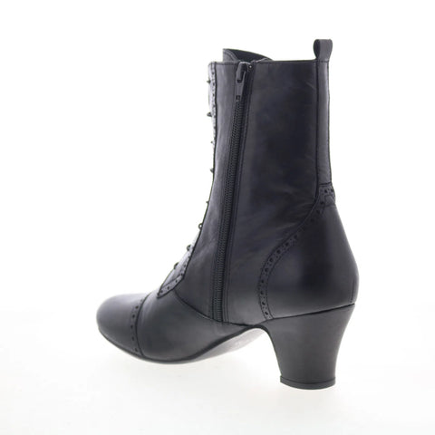 Miz Mooz Flicka Womens Black Leather Zipper Casual Dress Boots