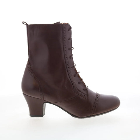 Miz Mooz Flicka Womens Brown Leather Zipper Casual Dress Boots
