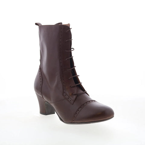Miz Mooz Flicka Womens Brown Leather Zipper Casual Dress Boots