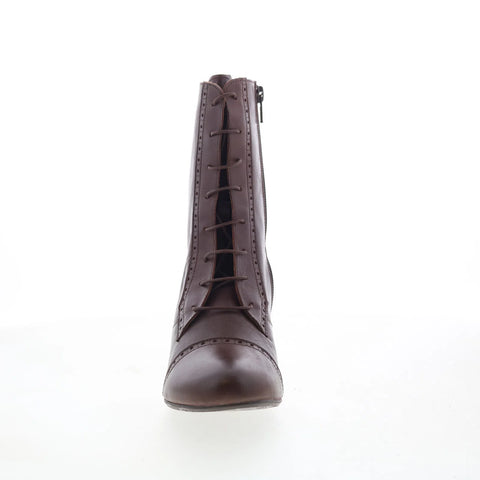 Miz Mooz Flicka Womens Brown Leather Zipper Casual Dress Boots
