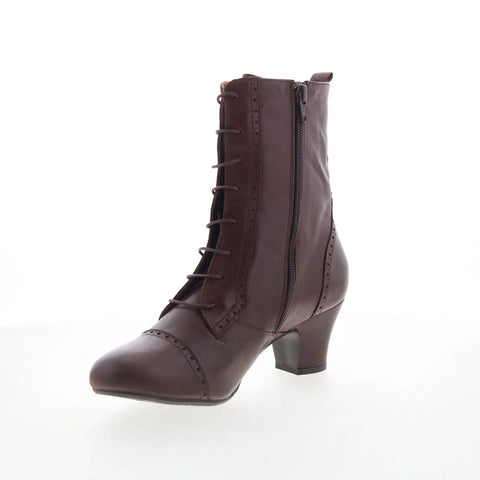 Miz Mooz Flicka Womens Brown Leather Zipper Casual Dress Boots