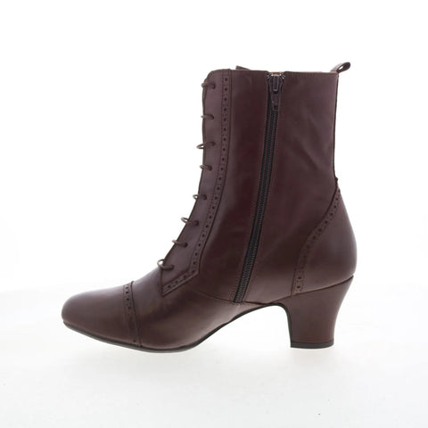 Miz Mooz Flicka Womens Brown Leather Zipper Casual Dress Boots