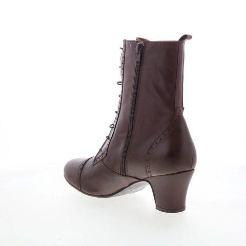 Miz Mooz Flicka Womens Brown Leather Zipper Casual Dress Boots