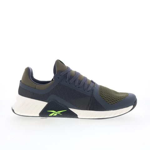 Reebok Flip Charge Mens Green Mesh Lace Up Athletic Cross Training Shoes