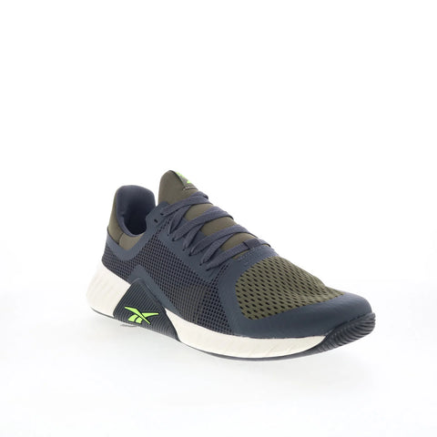 Reebok Flip Charge Mens Green Mesh Lace Up Athletic Cross Training Shoes