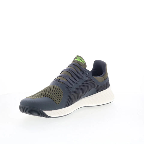 Reebok Flip Charge Mens Green Mesh Lace Up Athletic Cross Training Shoes