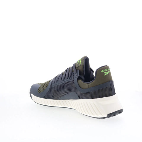 Reebok Flip Charge Mens Green Mesh Lace Up Athletic Cross Training Shoes