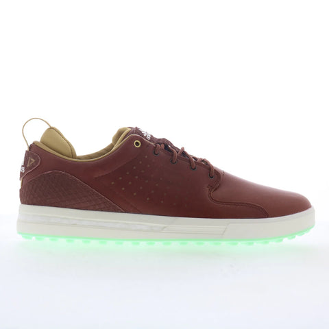 Adidas Flopshot GY8523 Mens Brown Synthetic Lace Up Athletic Golf Shoes