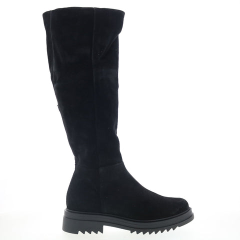 Miz Mooz Floris Womens Black Suede Zipper Knee High Boots