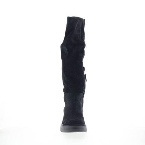 Miz Mooz Floris Womens Black Suede Zipper Knee High Boots