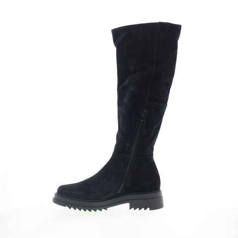 Miz Mooz Floris Womens Black Suede Zipper Knee High Boots