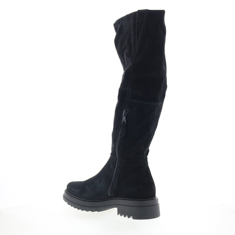 Miz Mooz Floris Womens Black Suede Zipper Knee High Boots