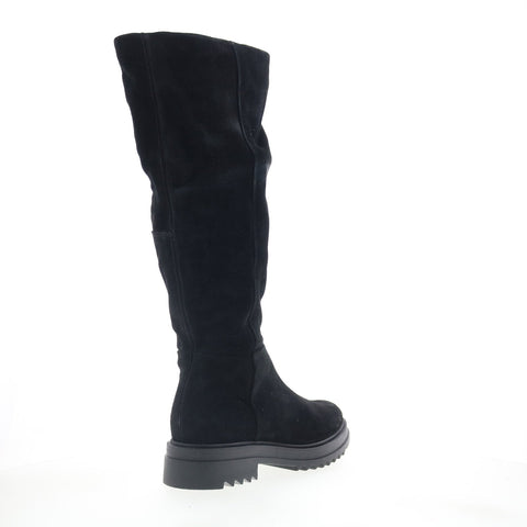 Miz Mooz Floris Womens Black Suede Zipper Knee High Boots
