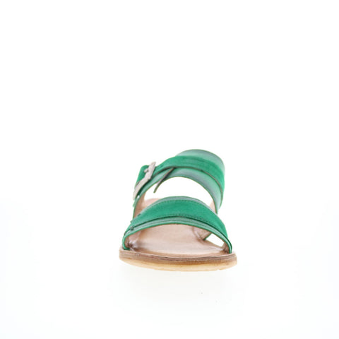 Miz Mooz Florra Womens Green Leather Hook & Loop Slides Sandals Shoes
