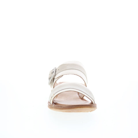 Miz Mooz Florra Womens Beige Leather Hook & Loop Slides Sandals Shoes