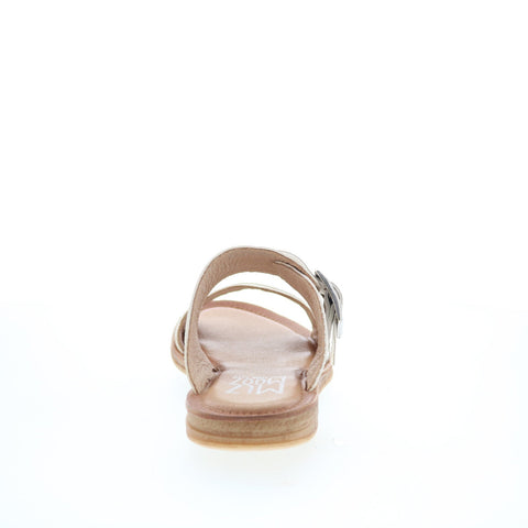 Miz Mooz Florra Womens Beige Leather Hook & Loop Slides Sandals Shoes