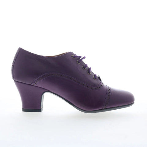 Miz Mooz Fly Womens Purple Leather Lace Up Pumps Heels Shoes