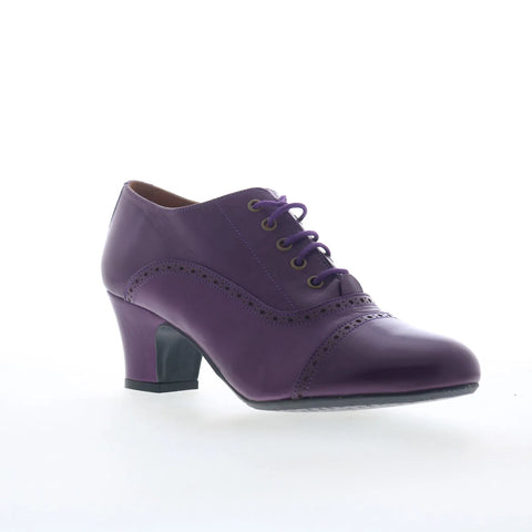 Miz Mooz Fly Womens Purple Leather Lace Up Pumps Heels Shoes
