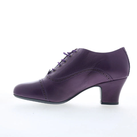 Miz Mooz Fly Womens Purple Leather Lace Up Pumps Heels Shoes